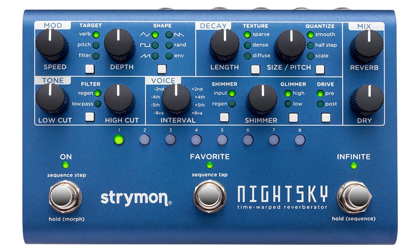 Strymon NightSky, una reverberación con control inspirado en la síntesis analógica