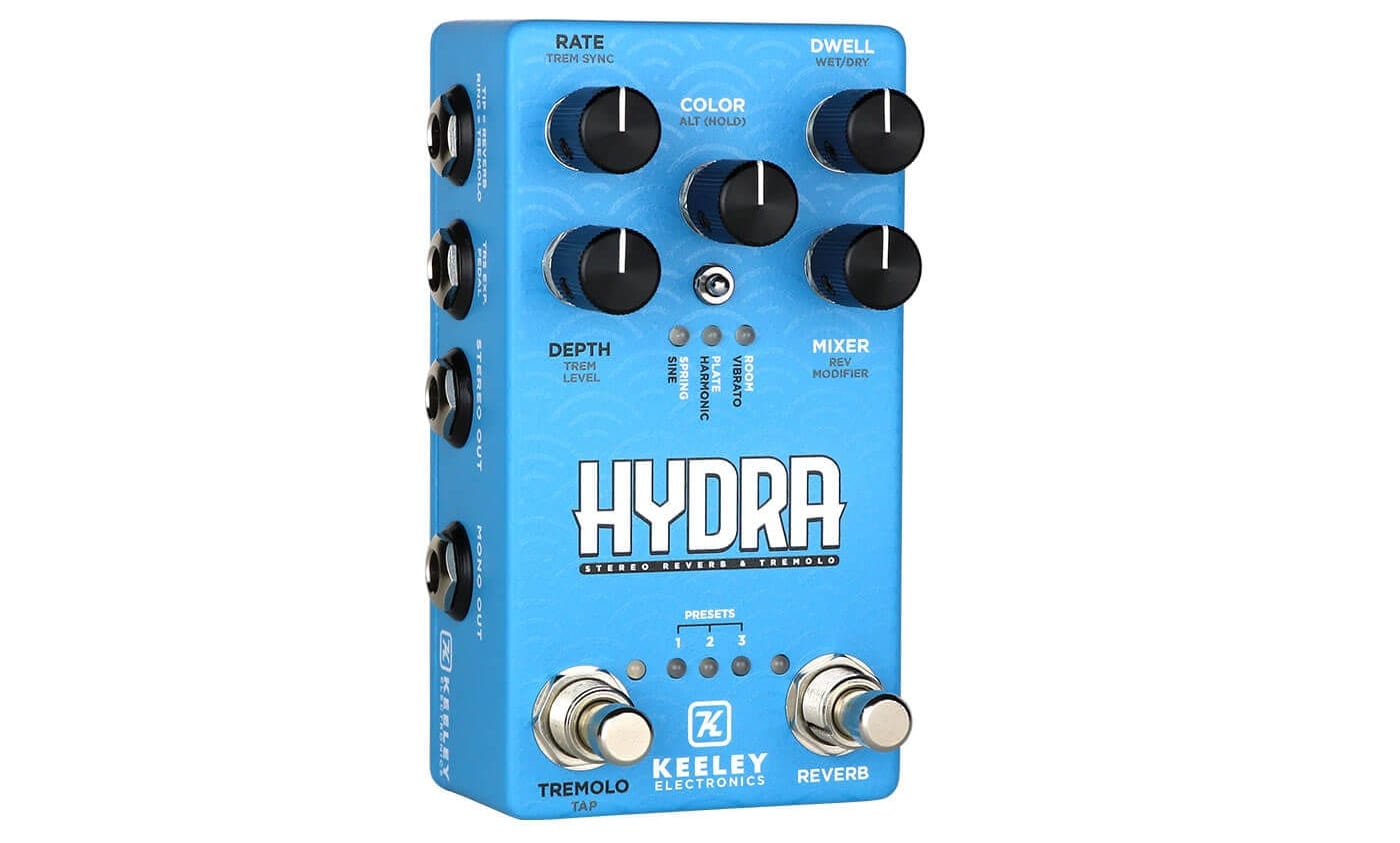 Keeley Hydra Stereo Reverb & Tremolo tiene una práctica entrada de pedal de expresión