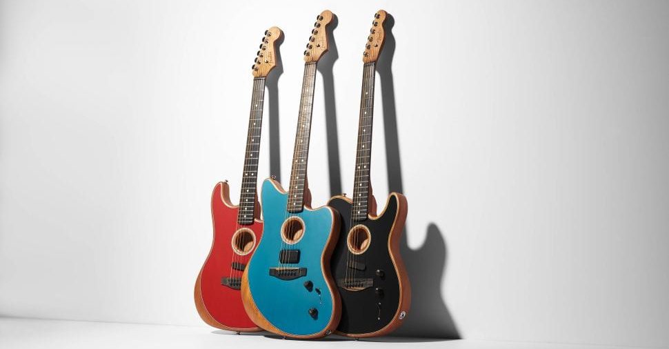 Modelos Fender American Acoustasonic Stratocaster, Jazzmaster y Telecaster