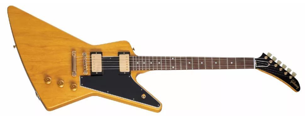 Gibson 1958 Korina Explorer con golpeador negro