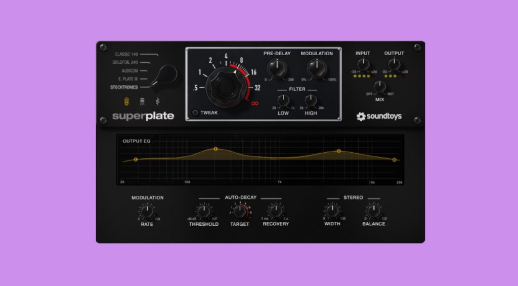Soundtoys SuperPlate es un extraordinario simulador de reverbs vintage
